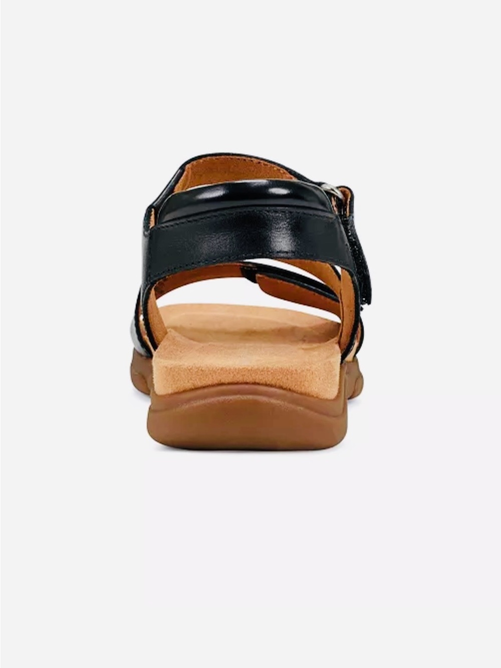 Easy Spirit Black Strappy Comfort Leather Sandal Open Toe size 9W - Picture 4 of 11